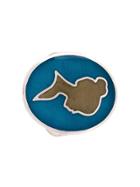 Silhouette Enamel Cameo Bracelet - Blue