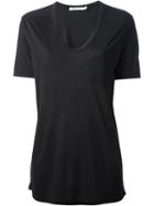 T By Alexander Wang V-neck T-shirt, Women's, Size: M, Black, Rayon