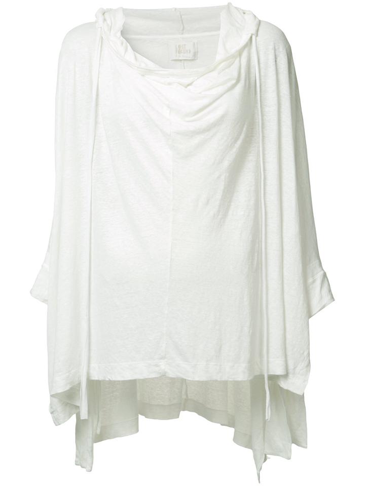 Lost & Found Ria Dunn Soft Poncho, Women's, Size: Large, White, Linen/flax/spandex/elastane
