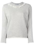 Comme Des Garçons Comme Des Garçons Pearled Trim Sweatshirt, Women's, Size: Xs, Grey, Cotton