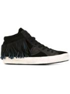 Philippe Model Fringe Ankle Frayed Panel Detail Hi-top Sneakers