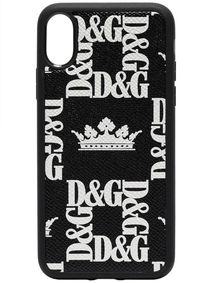 Dolce & Gabbana Crown Print Iphone X Phone Case - Black