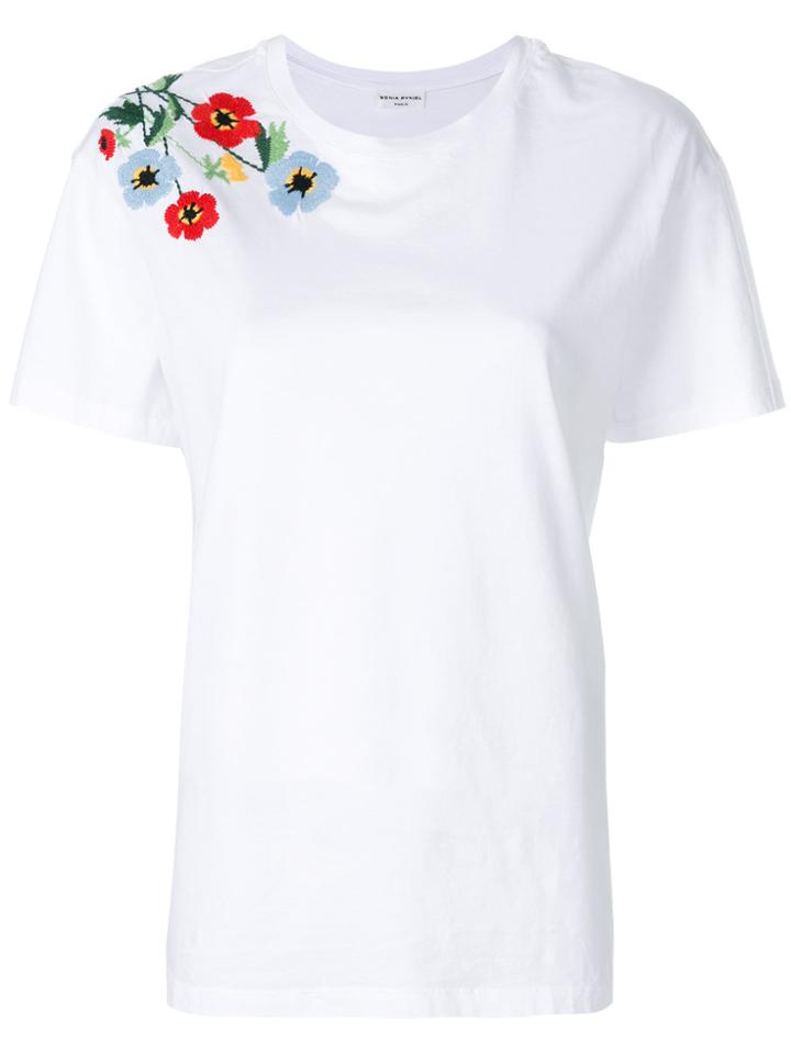 Sonia Rykiel Embroidered Floral T-shirt - White
