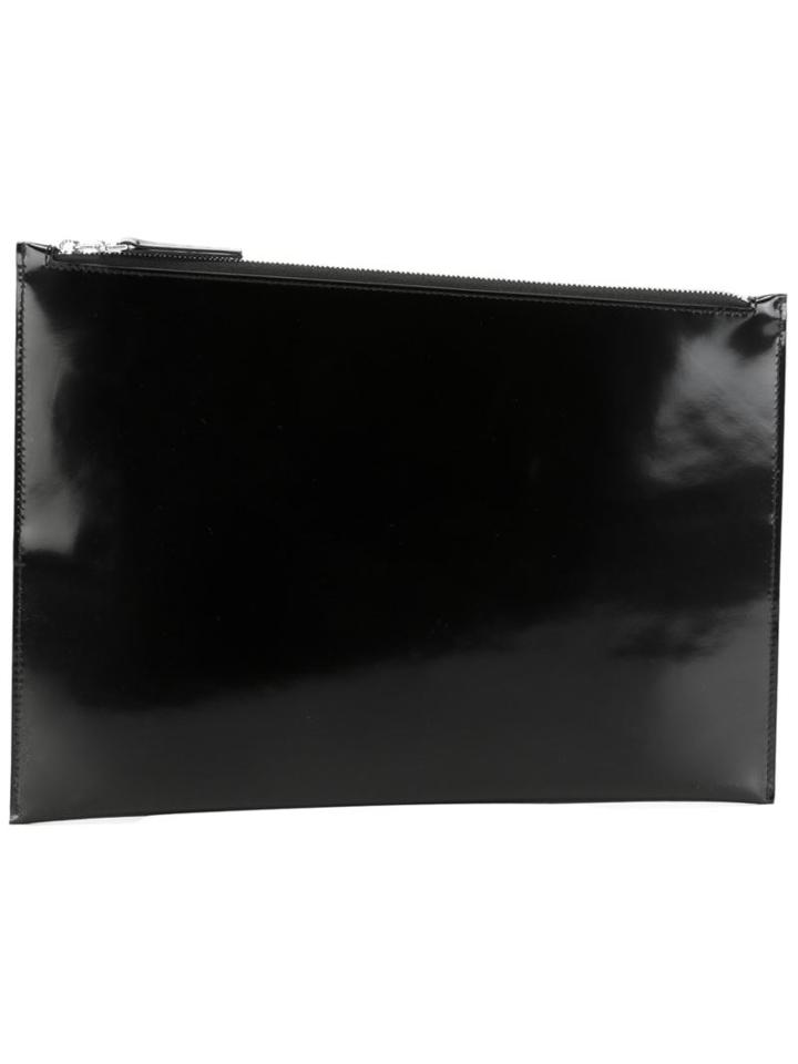 Maison Margiela Slanted Top Clutch, Men's, Black, Leather