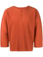 Homme Plissé Issey Miyake Pleated Buttoned T-shirt - Yellow & Orange