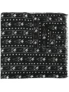 Saint Laurent Ikat Patterned Stole - Black