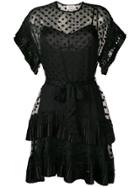 Zimmermann Dotted Tiered Mini Dress - Black