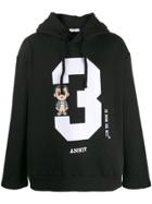 Ih Nom Uh Nit Cartoon Print Hoodie - Black