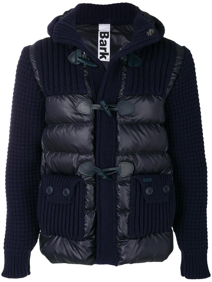 Bark Padded Waffle Knit Jacket - Blue