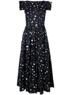 Vivetta Stars Print Ruffled Dress, Women's, Size: 38, Black, Cotton