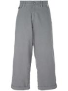 Facetasm Wide-legged Cropped Trousers, Men's, Size: Iv, Grey, Cotton