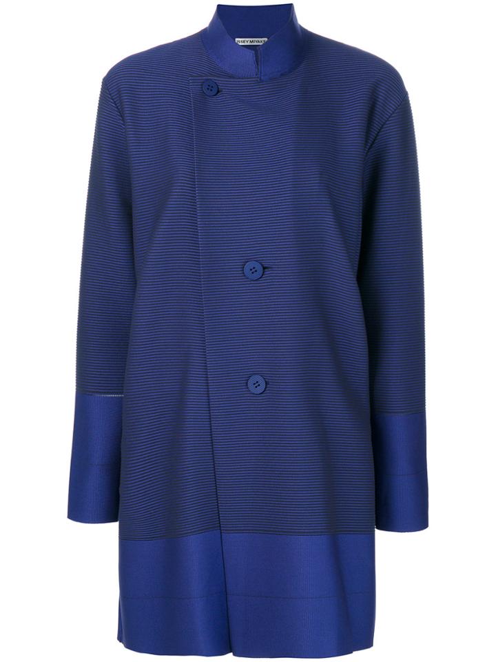Issey Miyake Single Breasted Coat - Blue