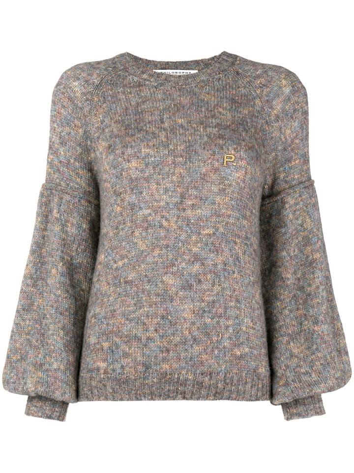 Philosophy Di Lorenzo Serafini Bishop Sleeve Sweater - Grey