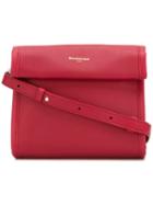 Balenciaga Fold-over Closure Crossbody Bag, Women's, Red, Calf Leather