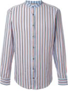 Msgm Striped Shirt, Men's, Size: 38, Blue, Cotton