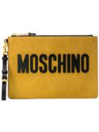 Moschino Logo Zipped Clutch - Gold