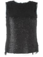 Maison Margiela Sequin Tank Top, Women's, Size: 42, Black, Polyester/viscose/spandex/elastane/silk