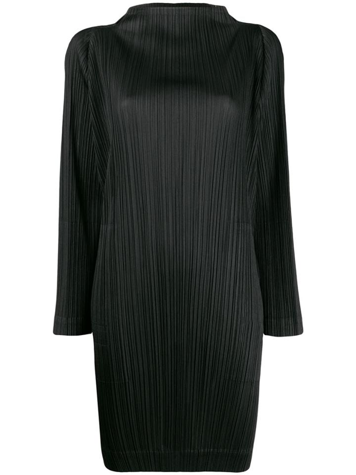 Pleats Please Issey Miyake Micro-pleated Dress - Black