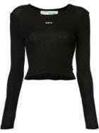 Off-white - Cropped Blouse - Women - Cotton - S, Black, Cotton