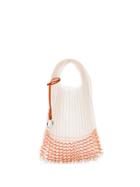 Jil Sander Peach Market Small Bead-embellished Mesh Tote Bag - Pink