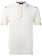 Etro Textured Polo Shirt, Men's, Size: Small, White, Cotton/cashmere