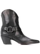 Deimille Western Buckled Boots - Black