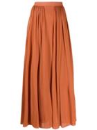Max Mara Pleated Maxi Skirt - Orange
