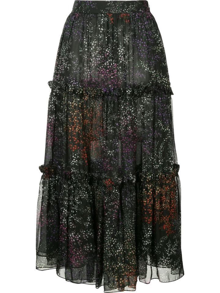 Co Floral Tiered Full Skirt - Multicolour