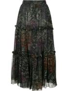 Co Floral Tiered Full Skirt - Multicolour