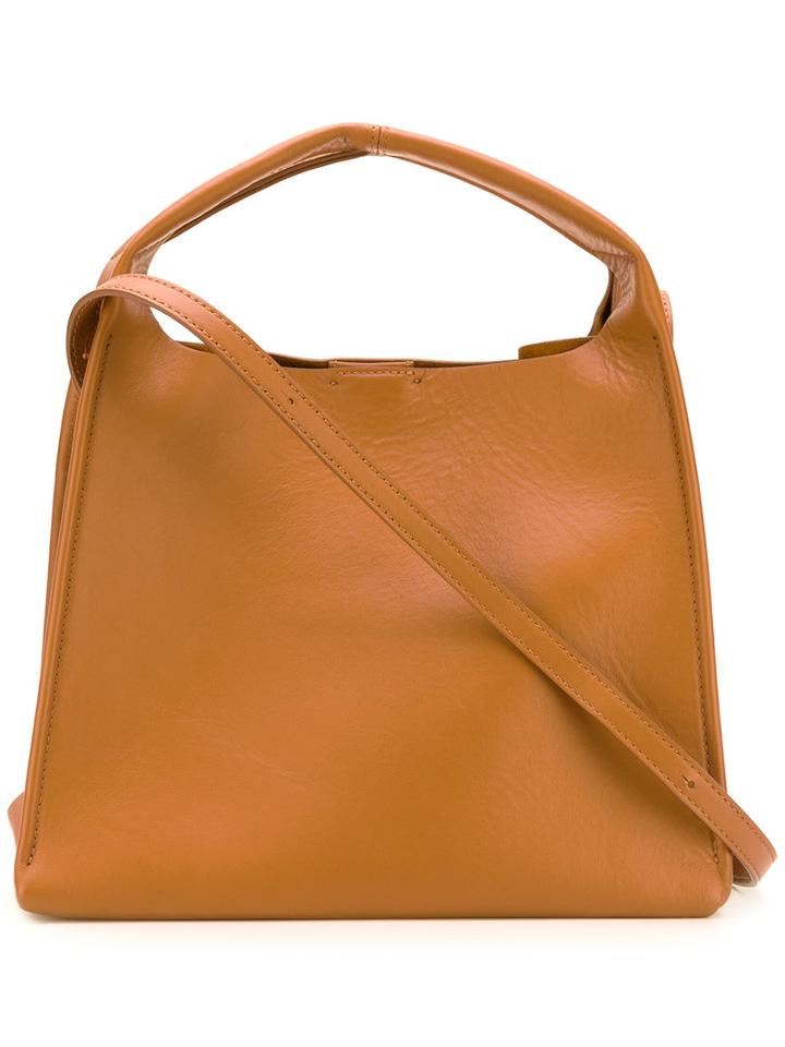Maison Margiela Small Structured Tote, Brown, Leather