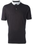 Armani Collezioni Contrast Collar Polo Shirt, Men's, Size: Xl, Black, Cotton/spandex/elastane