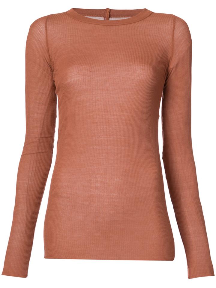 Rick Owens Ribbed T-shirt - Red