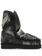 Mou Mou Fw101006c Eskimo 24 Eagle Patch Mepblk Leather/fur/exotic
