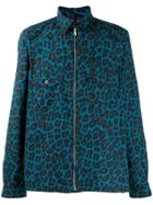 Paul Smith Leopard-print Zipped Shirt Jacket - Blue
