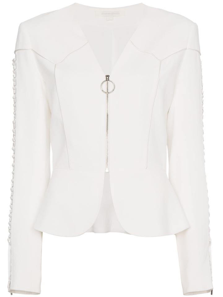 Jonathan Simkhai Lace-up Sleeve Zip Jacket - White