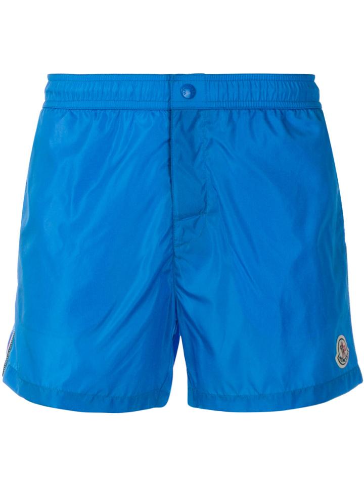 Moncler Tri-stripe Trim Swim Shorts - Blue