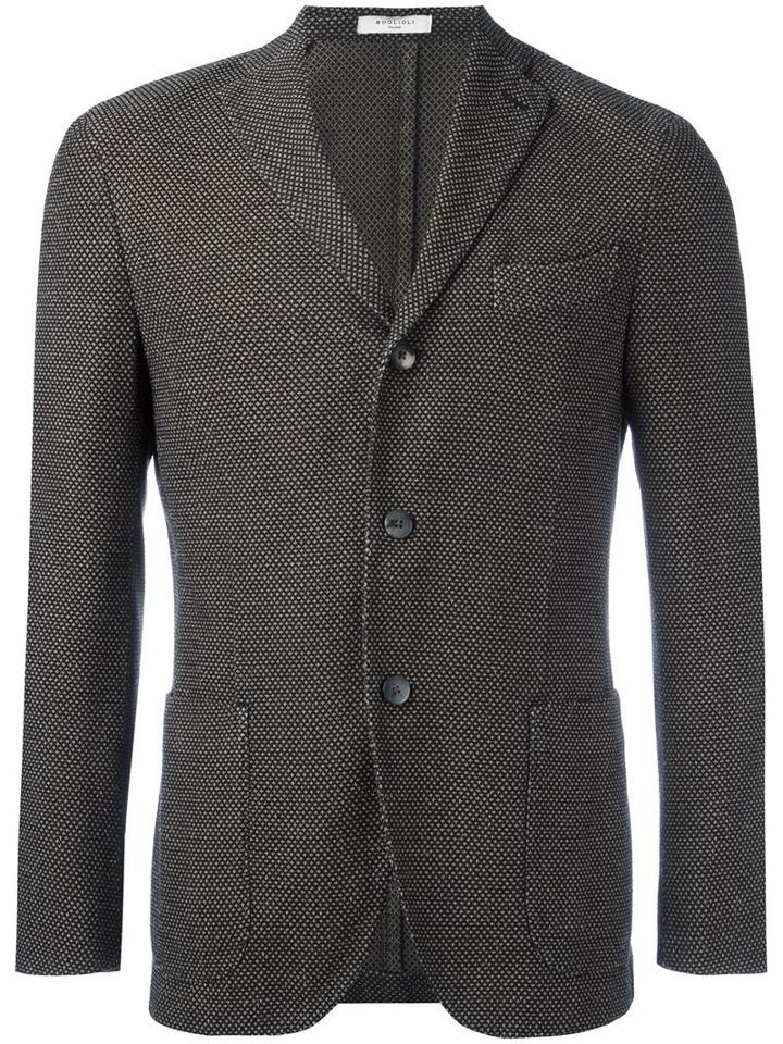 Boglioli Patterned Blazer, Men's, Size: 48, Brown, Cotton/polyamide/cupro