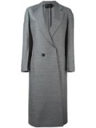 Calvin Klein Collection Single Breasted Coat, Women's, Size: 40, Grey, Silk/virgin Wool