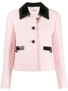 Miu Miu Contrast Trim Fitted Jacket - Pink