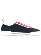 Thom Browne 4-bar Paper Label Canvas Trainer - Blue