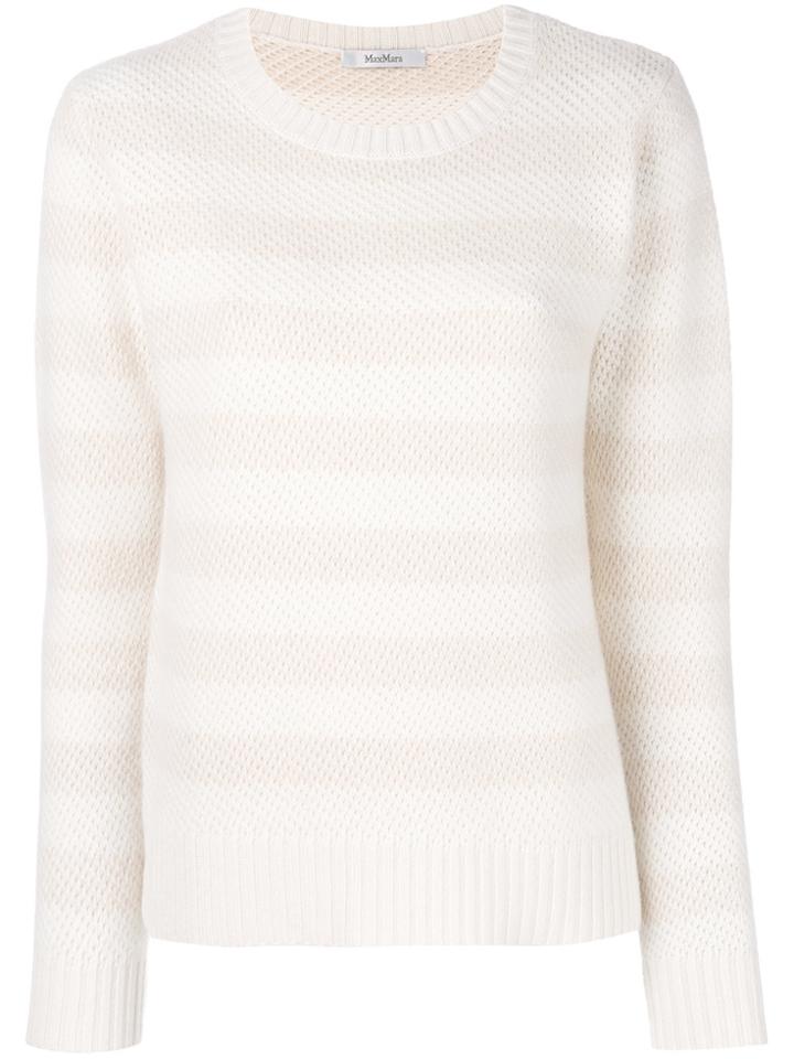 Max Mara Striped Knitted Jumper - White