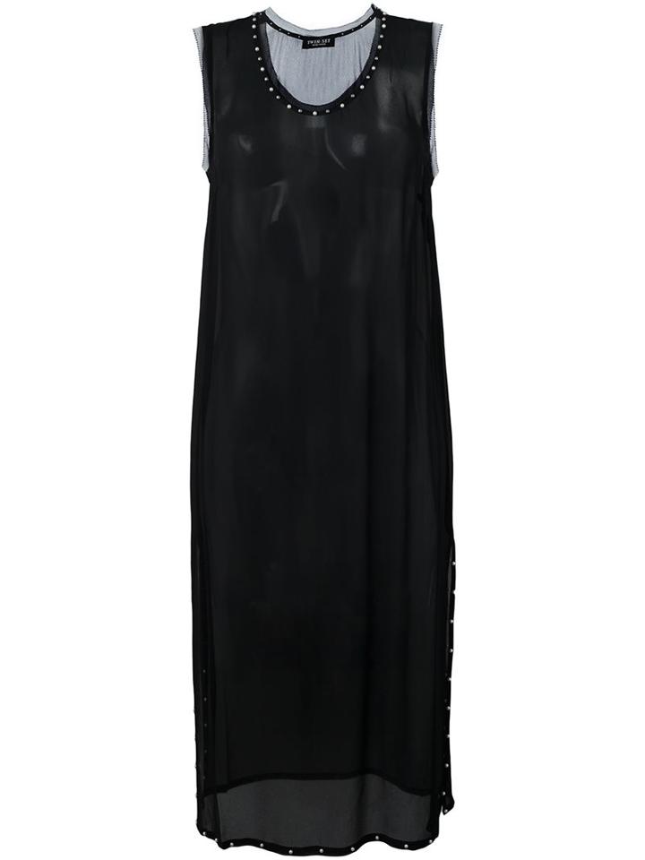 Twin-set Draped Panel Midi Dress