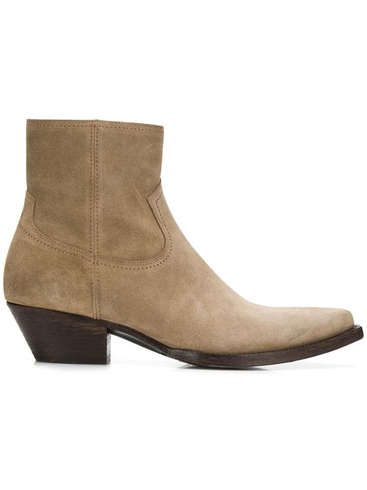 Saint Laurent Lukas 40 Zip Booti - Brown