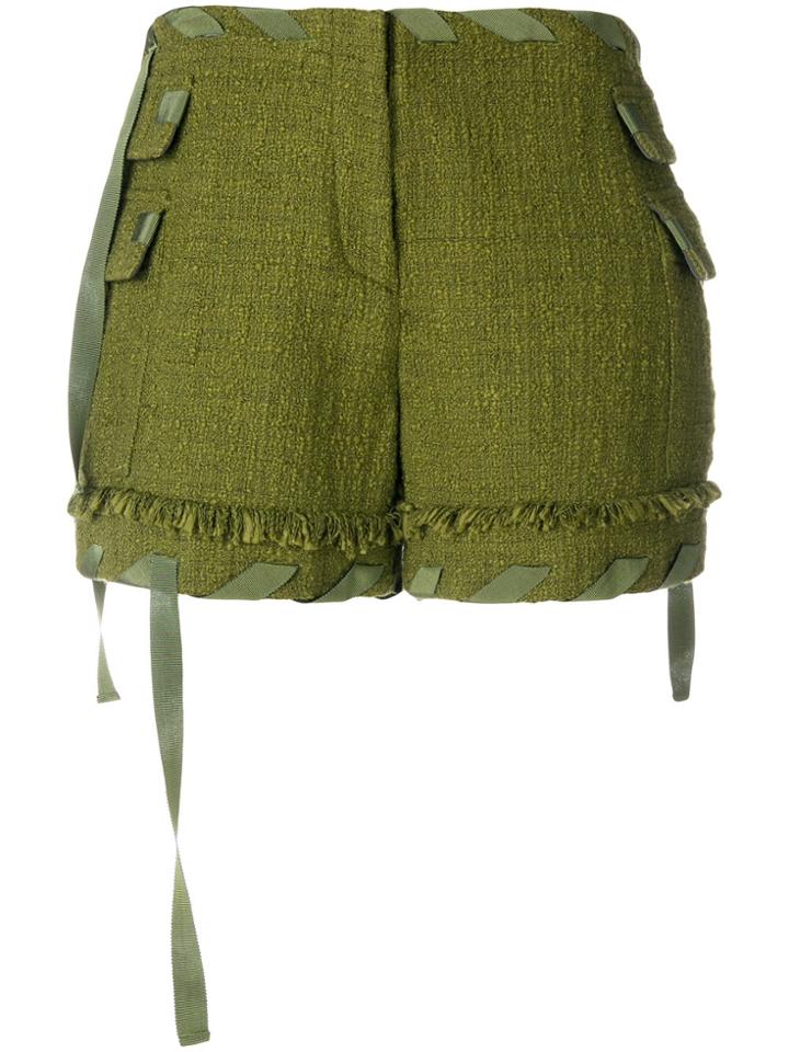 Msgm Tie String Shorts - Green