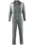 Diesel Red Tag Two-tone Faded Denim Jumpsuit - Grey