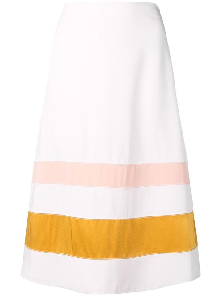 Marni Striped A-line Skirt - White