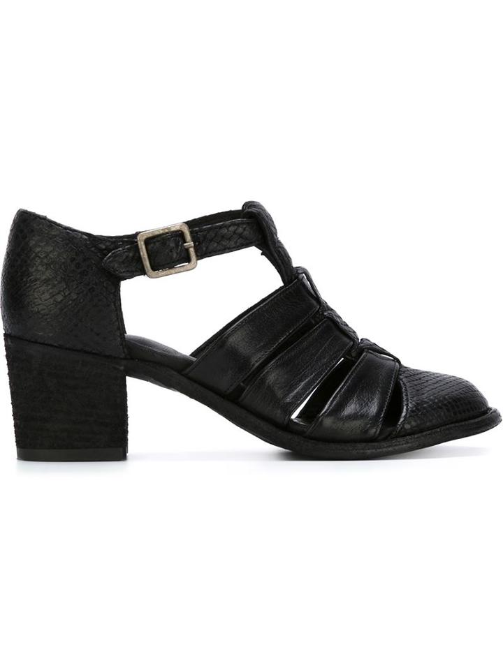 Officine Creative Resnais Sandals, Women's, Size: 35, Black, Buffalo Leather/calf Leather/leather