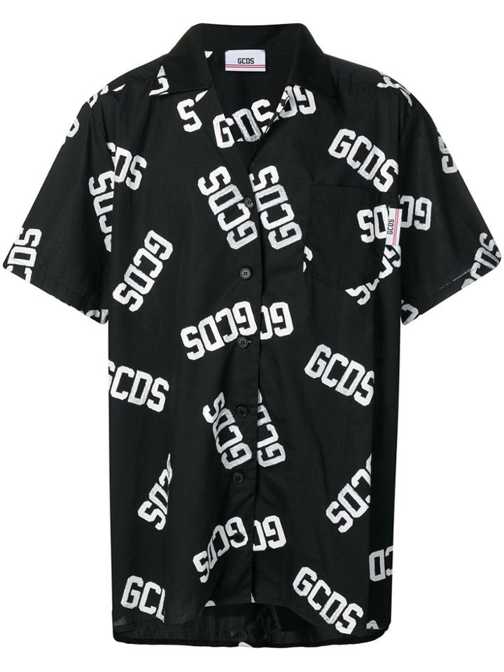 Gcds Logo Print Shirt - Black