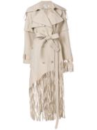 Loewe Fringed Trench Coat - Nude & Neutrals