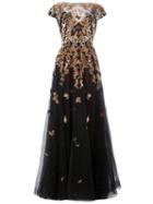 Zuhair Murad Embellished Flared Dress, Women's, Size: 42, Black, Silk/polyamide/polyester